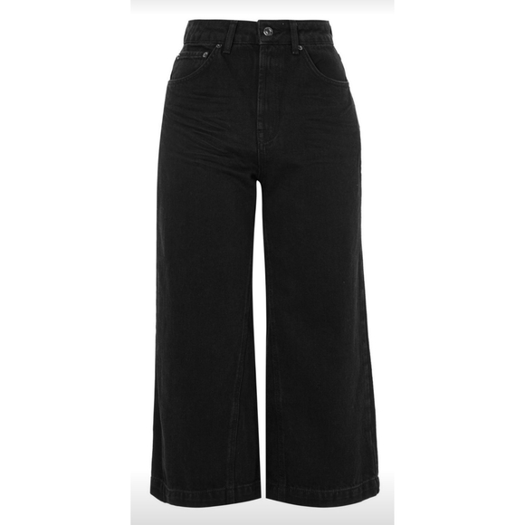 Topshop PETITE Denim - Topshop Cropped Wide Leg Jeans